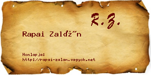 Rapai Zalán névjegykártya